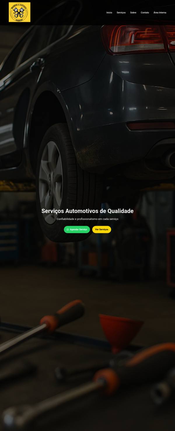 Screenshot completo do site Mec Avenida com conteúdo de serviços automotivos.